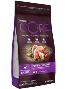 Wellness Core корм для щенков всех пород, беззерновой, индейка и курица 1,5 кг